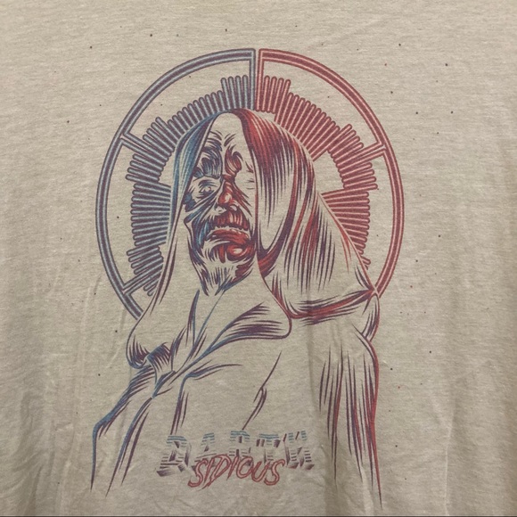 Unisex XL Darth Sidious Star Wars tan/neutral graphic lug by weight Next Level T - Picture 2 of 7